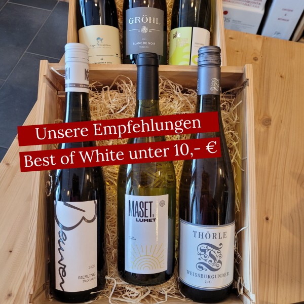 Best of White unter 10,- € - 6er-Weinpaket