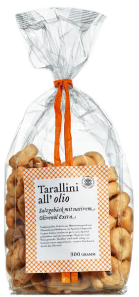 Tarallini all'olio - Salzgebäck mit nativem Olivenöl extra - 300g